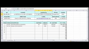 Formato De Cotizacion Office 2010 Excel Editable Youtube