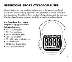 Speedzone Sport Cyclocomputer Specialized