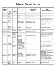 Cranial Nerve Review Table Html Cranial Nerve Review Table
