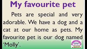 my favourite pet or my pet dog essay in