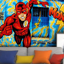 3d Graffiti Wallpaper Superhero Wall