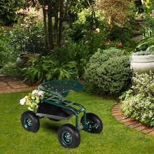 Rolling Garden Seat Cart With Wheel 360