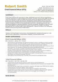 Chief financial and administrative officer job description template. Chief Financial Officer Resume Samples Qwikresume