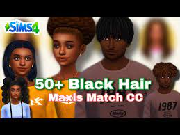 50 black hair maxis match cc with