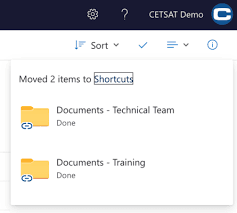 moving sharepoint shortcuts in onedrive