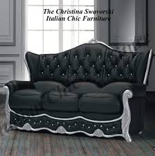 seater italian black leather sofa
