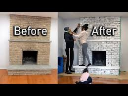 To Whitewash A Stone Fireplace Tutorial