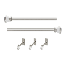 brushed nickel steel single curtain rod