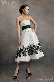 How cute is this wedding dress?! Black And White Short Wedding Dress Fashion Dresses