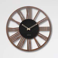 Wenge Black Wood Wall Clock Roman
