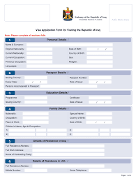 If your visa expires, you have the chance to renew it through a similar procedure to the initial application process. Iraq Visa Application Form Fill Online Printable Fillable Blank Pdffiller