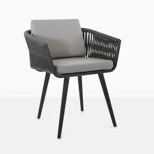 rope outdoor dining chair black