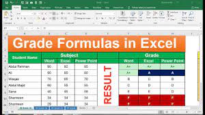 excel formula for grade a b c