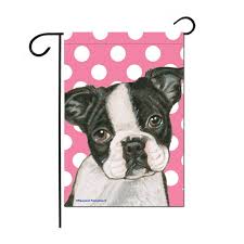 Boston Terrier Garden Flag Double Sided