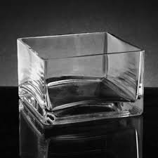 Small Square Glass Vase 4 H X 6 X 6