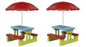 Kid S Plastic Bench Set With Parasol