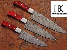 When a knife is stamped, the steel is cut from a bigger sheet of material. 3 Piece Kitchen Knife Set Full Tang Hand Forged Damascus Steel Dk 0379 Knife Set Kitchen Kitchen Knives Knife