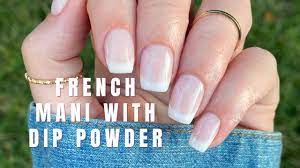 easy french manicure with dip powder
