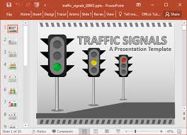 Animated Traffic Signal Template For Powerpoint