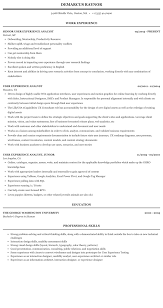 A cv or curriculum vitae is most commonly used outside of the u.s. User Experience Analyst Resume Sample Mintresume