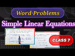 Class 7 Maths Worksheet Simple Linear