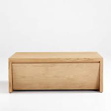 Vander Natural Wood Storage Coffee Table Crate Barrel