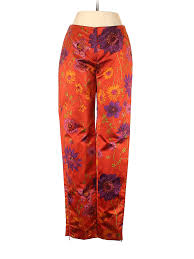 Details About Dolce Gabbana Women Orange Silk Pants 38 Italian