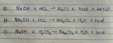 sodium hydroxide hydrochloric acid
