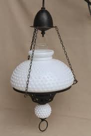 Large Vintage Milk Glass Shade Hanging