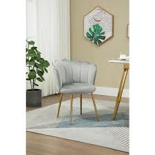Veryke Grey Velvet Fabric Dining Chairs