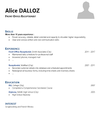 Front Office Receptionist Cv Template