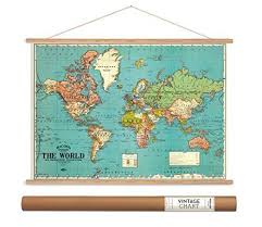 New Cavallini Papers World Map Vintage School Chart Size 28
