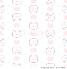 cute pastel cat seamless pattern