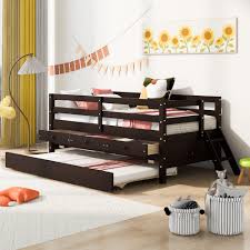low twin size loft bed with full safety