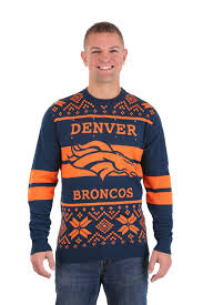 Nfl Denver Broncos 2 Stripe Big Logo Light Up Sweater