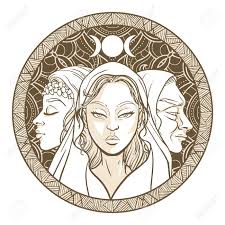 Triple Goddess As Maiden, Mother And Crone, Beautiful Woman, Symbol Of Moon Phases. Hekate, Mythology, Wicca, Witchcraft. Vector Illustration Royalty Free Cliparts, Vectors, And Stock Illustration. Image 127740777.