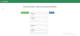 dynamic input using php and jquery