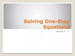 Ppt Solving One Step Equations