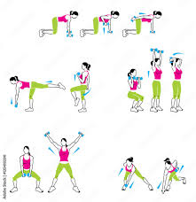 hand weight exercises stock vector