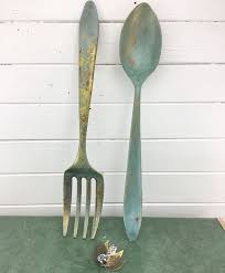 Extra Large Vintage Brass Fork And
