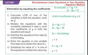 Simultaneous Equations In Two Variables