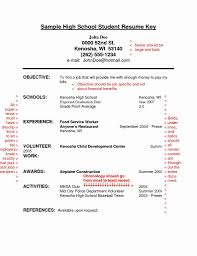 High Schoolnt Resume Examples No Work Experience Template