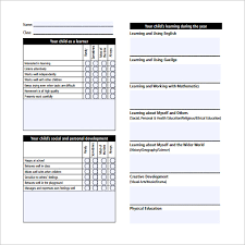 Preschool Progress Report Cards   childcare   Pinterest     Sample Templates Preschool Assessments