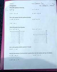 Assignment Solve Each Equation