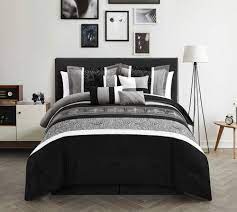 Queen King Size Bed White Black Gray
