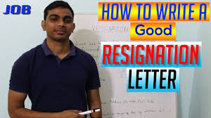 good resignation letter from job