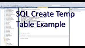 sql create temp table and insert with