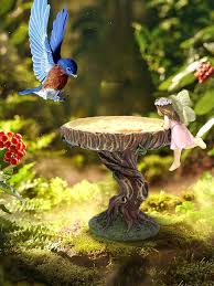 1pc Flower Fairy Garden Statue Bird