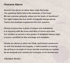 heavens above poem by naveed akram