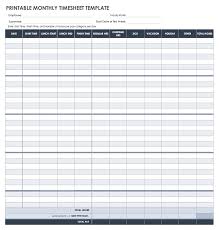 free monthly timesheet time card